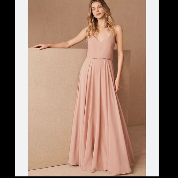 Anthropologie Jenny Yoo BLHDN Inesse Dusty Pink Mauve Formal Gown Dress 6 8 10 M - Picture 1 of 6